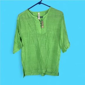 Vina Silk Green Flowy Top